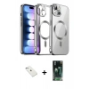 MARSİLYAN™- iPhone 14 Kılıf Nova Işık Özel Seri - Şeffaf 360 Full Body Arka Koruyucu + Diamond Kamera Lens - SABE