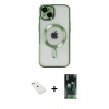 MARSİLYAN™- iPhone 14 Kılıf Nova Işık Özel Seri - Şeffaf 360 Full Body Arka Koruyucu + Diamond Kamera Lens - SABE