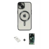 MARSİLYAN™- iPhone 14 Kılıf Nova Işık Özel Seri - Şeffaf 360 Full Body Arka Koruyucu + Diamond Kamera Lens - SABE