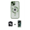 MARSİLYAN™- iPhone 14 Kılıf Nova Işık Özel Seri - Şeffaf 360 Full Body Arka Koruyucu + PVD Metal Kamera Lens - GS