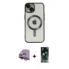 MARSİLYAN™- iPhone 14 Kılıf Nova Işık Özel Seri - Şeffaf 360 Full Body Arka Koruyucu + Raze Metal Kamera Lens - GS