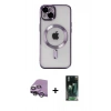MARSİLYAN™- iPhone 14 Kılıf Nova Işık Özel Seri - Şeffaf 360 Full Body Arka Koruyucu + Raze Metal Kamera Lens - GS