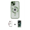 MARSİLYAN™- iPhone 14 Kılıf Nova Işık Özel Seri - Şeffaf 360 Full Body Arka Koruyucu + Shine Kamera Lens - KI