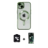 MARSİLYAN™- iPhone 14 Kılıf Nova Işık Özel Seri - Şeffaf 360 Full Body Arka Koruyucu + PVD Metal Kamera Lens - MI