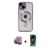MARSİLYAN™- iPhone 14 Kılıf Nova Işık Özel Seri - Şeffaf 360 Full Body Arka Koruyucu + Raze Metal Kamera Lens - SH