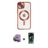 MARSİLYAN™- iPhone 14 Kılıf Nova Işık Özel Seri - Şeffaf 360 Full Body Arka Koruyucu + Raze Metal Kamera Lens - SH