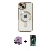 MARSİLYAN™- iPhone 14 Kılıf Nova Işık Özel Seri - Şeffaf 360 Full Body Arka Koruyucu + Raze Metal Kamera Lens - SH