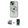 MARSİLYAN™- iPhone 14 Kılıf Nova Işık Özel Seri - Şeffaf 360 Full Body Arka Koruyucu + Raze Metal Kamera Lens - SH