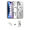 MARSİLYAN™- iPhone 14 Kılıf Nova Işık Özel Seri - Şeffaf Pasifik Cam Ekran Koruyucu + Diamond Kamera Lens - KI