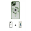 MARSİLYAN™- iPhone 14 Kılıf Nova Işık Özel Seri - Şeffaf Pasifik Cam Ekran Koruyucu + Shine Kamera Lens - GI