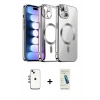 MARSİLYAN™- iPhone 14 Kılıf Nova Işık Özel Seri - Şeffaf Pasifik Cam Ekran Koruyucu + Shine Kamera Lens - GI