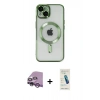 MARSİLYAN™- iPhone 14 Kılıf Nova Işık Özel Seri - Şeffaf Pasifik Cam Ekran Koruyucu + Raze Metal Kamera Lens - MR
