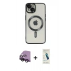 MARSİLYAN™- iPhone 14 Kılıf Nova Işık Özel Seri - Şeffaf Pasifik Cam Ekran Koruyucu + Raze Metal Kamera Lens - SH