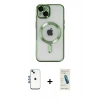 MARSİLYAN™- iPhone 14 Kılıf Nova Işık Özel Seri - Şeffaf Pasifik Cam Ekran Koruyucu + Shine Kamera Lens - MI