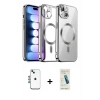 MARSİLYAN™- iPhone 14 Kılıf Nova Işık Özel Seri - Şeffaf Pasifik Cam Ekran Koruyucu + Shine Kamera Lens - MI