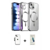 MARSİLYAN™- iPhone 14 Kılıf Nova Işık Özel Seri - Şeffaf Pasifik Cam Ekran Koruyucu + Shine Kamera Lens - SH
