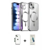 MARSİLYAN™- iPhone 14 Kılıf Nova Işık Özel Seri - Şeffaf Pasifik Cam Ekran Koruyucu + Shine Kamera Lens - YL