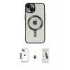 MARSİLYAN™- iPhone 14 Kılıf Nova Işık Özel Seri - Şeffaf Pasifik Cam Ekran Koruyucu + Shine Kamera Lens - YL