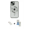 MARSİLYAN™- iPhone 14 Kılıf Nova Işık Özel Seri - Şeffaf Royal Nano Ekran Koruyucu + Diamond Kamera Lens - KI