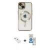 MARSİLYAN™- iPhone 14 Kılıf Nova Işık Özel Seri - Şeffaf Royal Nano Ekran Koruyucu + Diamond Kamera Lens - KI