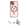 MARSİLYAN™- iPhone 14 Kılıf Nova Işık Özel Seri - Şeffaf Royal Nano Ekran Koruyucu + Diamond Kamera Lens - KI