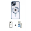 MARSİLYAN™- iPhone 14 Kılıf Nova Işık Özel Seri - Şeffaf Royal Nano Ekran Koruyucu + Shine Kamera Lens - GD