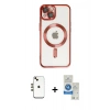 MARSİLYAN™- iPhone 14 Kılıf Nova Işık Özel Seri - Şeffaf Royal Nano Ekran Koruyucu + Shine Kamera Lens - GD