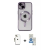 MARSİLYAN™- iPhone 14 Kılıf Nova Işık Özel Seri - Şeffaf Royal Nano Ekran Koruyucu + Shine Kamera Lens - GD