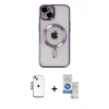 MARSİLYAN™- iPhone 14 Kılıf Nova Işık Özel Seri - Şeffaf Royal Nano Ekran Koruyucu + Shine Kamera Lens - GS