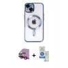 MARSİLYAN™- iPhone 14 Kılıf Nova Işık Özel Seri - Şeffaf Royal Nano Ekran Koruyucu + Raze Metal Kamera Lens - KI