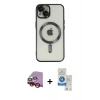 MARSİLYAN™- iPhone 14 Kılıf Nova Işık Özel Seri - Şeffaf Royal Nano Ekran Koruyucu + Raze Metal Kamera Lens - KI