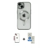 MARSİLYAN™- iPhone 14 Kılıf Nova Işık Özel Seri - Şeffaf Royal Nano Ekran Koruyucu + Shine Kamera Lens - KI