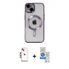 MARSİLYAN™- iPhone 14 Kılıf Nova Işık Özel Seri - Şeffaf Royal Nano Ekran Koruyucu + Shine Kamera Lens - KI