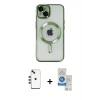 MARSİLYAN™- iPhone 14 Kılıf Nova Işık Özel Seri - Şeffaf Royal Nano Ekran Koruyucu + Shine Kamera Lens - KI