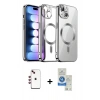 MARSİLYAN™- iPhone 14 Kılıf Nova Işık Özel Seri - Şeffaf Royal Nano Ekran Koruyucu + Shine Kamera Lens - KI