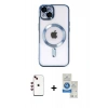 MARSİLYAN™- iPhone 14 Kılıf Nova Işık Özel Seri - Şeffaf Royal Nano Ekran Koruyucu + Shine Kamera Lens - KI