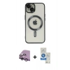 MARSİLYAN™- iPhone 14 Kılıf Nova Işık Özel Seri - Şeffaf Royal Nano Ekran Koruyucu + Raze Metal Kamera Lens - MR