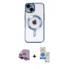 MARSİLYAN™- iPhone 14 Kılıf Nova Işık Özel Seri - Şeffaf Royal Nano Ekran Koruyucu + Raze Metal Kamera Lens - MR