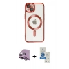 MARSİLYAN™- iPhone 14 Kılıf Nova Işık Özel Seri - Şeffaf Royal Nano Ekran Koruyucu + Raze Metal Kamera Lens - MR