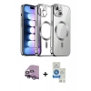 MARSİLYAN™- iPhone 14 Kılıf Nova Işık Özel Seri - Şeffaf Royal Nano Ekran Koruyucu + Raze Metal Kamera Lens - MR