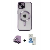 MARSİLYAN™- iPhone 14 Kılıf Nova Işık Özel Seri - Şeffaf Royal Nano Ekran Koruyucu + Raze Metal Kamera Lens - SH