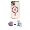 MARSİLYAN™- iPhone 14 Kılıf Nova Işık Özel Seri - Şeffaf Royal Nano Ekran Koruyucu + Raze Metal Kamera Lens - SH