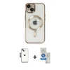 MARSİLYAN™- iPhone 14 Kılıf Nova Işık Özel Seri - Şeffaf Royal Nano Ekran Koruyucu + Shine Kamera Lens - SH