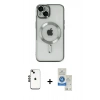 MARSİLYAN™- iPhone 14 Kılıf Nova Işık Özel Seri - Şeffaf Royal Nano Ekran Koruyucu + Shine Kamera Lens - SH