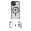 MARSİLYAN™- iPhone 14 Kılıf Nova Işık Özel Seri - Şeffaf Royal Nano Ekran Koruyucu + Shine Kamera Lens - SH
