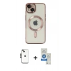 MARSİLYAN™- iPhone 14 Kılıf Nova Işık Özel Seri - Şeffaf Royal Nano Ekran Koruyucu + Shine Kamera Lens - SH