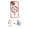 MARSİLYAN™- iPhone 14 Kılıf Nova Işık Özel Seri - Şeffaf Royal Nano Ekran Koruyucu + Shine Kamera Lens - SH
