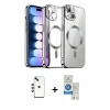 MARSİLYAN™- iPhone 14 Kılıf Nova Işık Özel Seri - Şeffaf Royal Nano Ekran Koruyucu + Shine Kamera Lens - YL