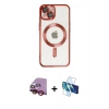 MARSİLYAN™- iPhone 14 Kılıf Nova Işık Özel Seri - Siyah 3D Antistatik Cam Ekran Koruyucu + Raze Metal Kamera Lens - KI