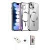 MARSİLYAN™- iPhone 14 Kılıf Nova Işık Özel Seri - Siyah Bilvis 3D Cam Ekran Koruyucu + Diamond Kamera Lens - YL